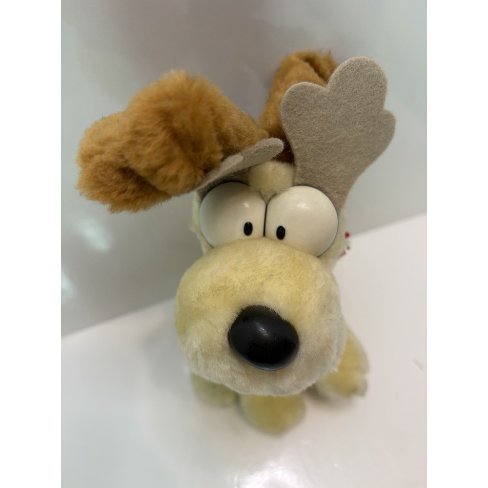 VTG ODIE Garfield Plush Toy McDonalds Christmas with Tag Scarf Antlers 1990 NWT